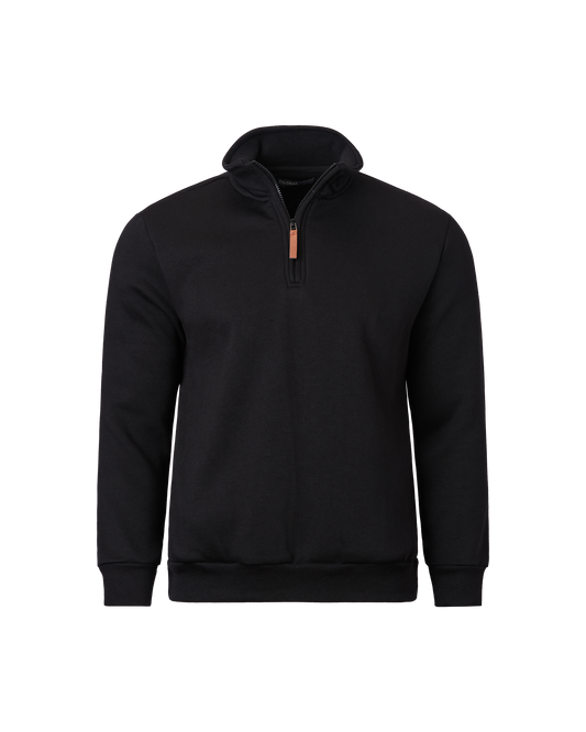 Mens Quarter Zip Fleece Top - Black