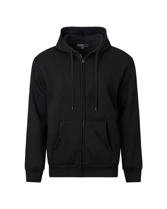 Mens Full Zip Hooded Top - Black