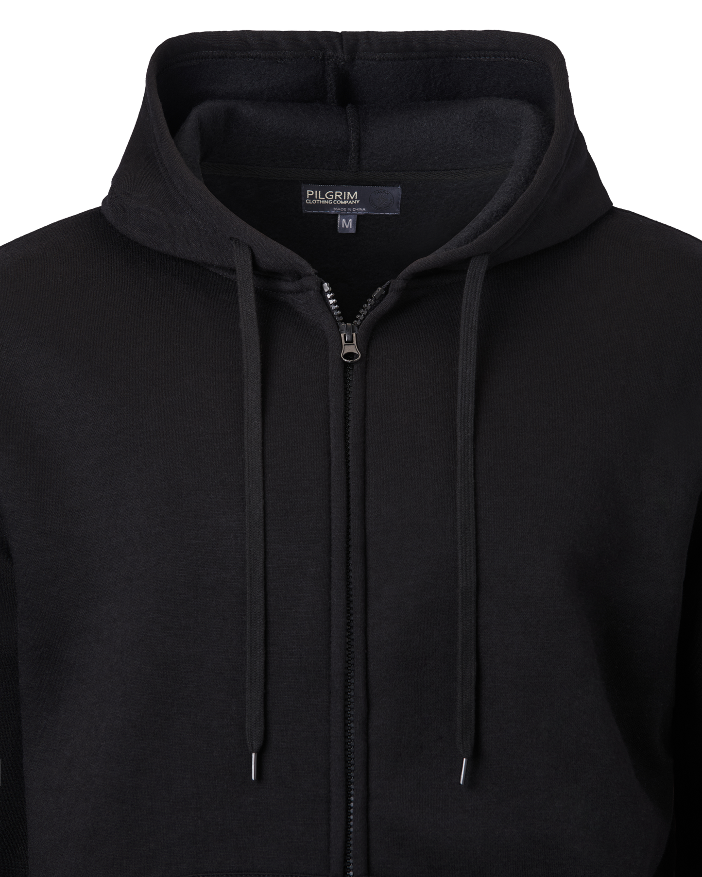 Mens Full Zip Hooded Top - Black
