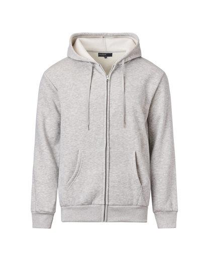 Mens Full Zip Hooded Top - Light Grey Marle
