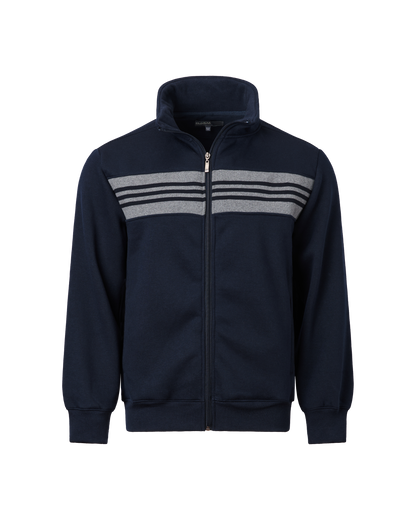 Mens Panelled Full Zip Top - Navy