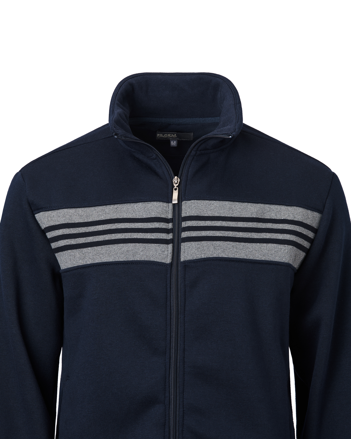 Mens Panelled Full Zip Top - Navy
