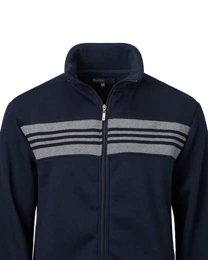 Mens Panelled Full Zip Top - Navy