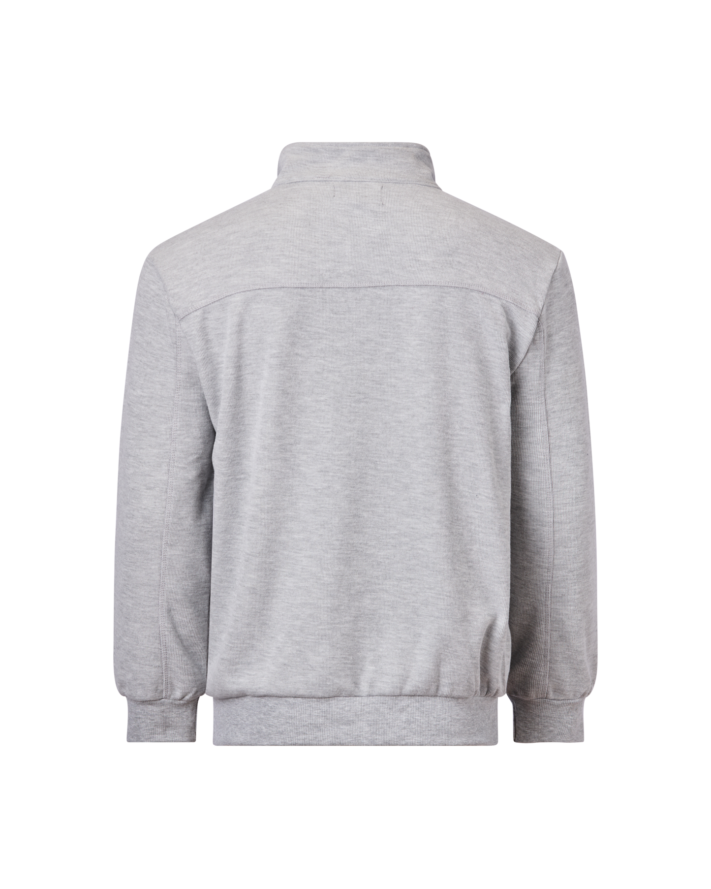 Mens Quarter Zip Top - Light Grey Marle