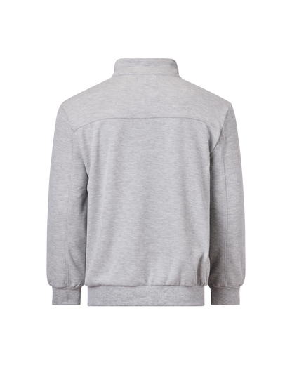 Mens Quarter Zip Top - Light Grey Marle