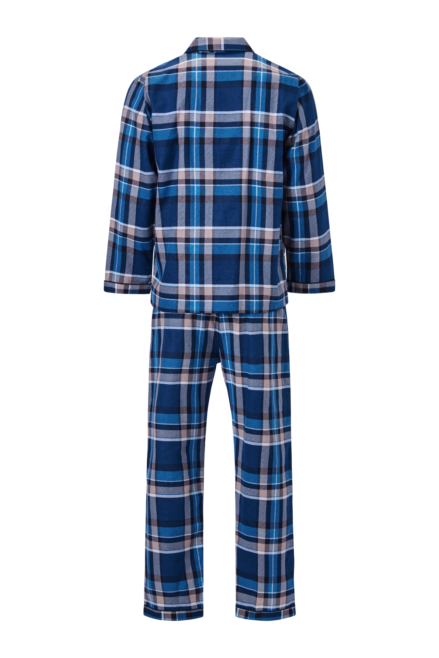Mens Long Sleeve Pyjama Set - Indigo Combo