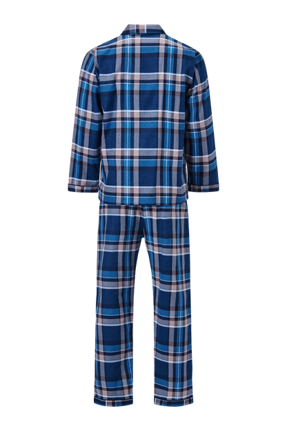 Mens Long Sleeve Pyjama Set - Indigo Combo
